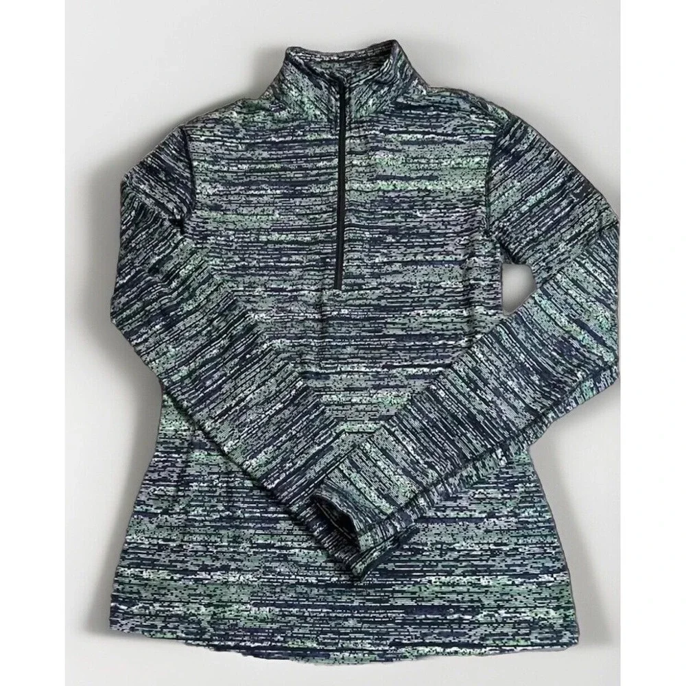 Women's Nike Pro Warm Subtle Print‎ 1/2 Zip Pullover 849315-387 Large